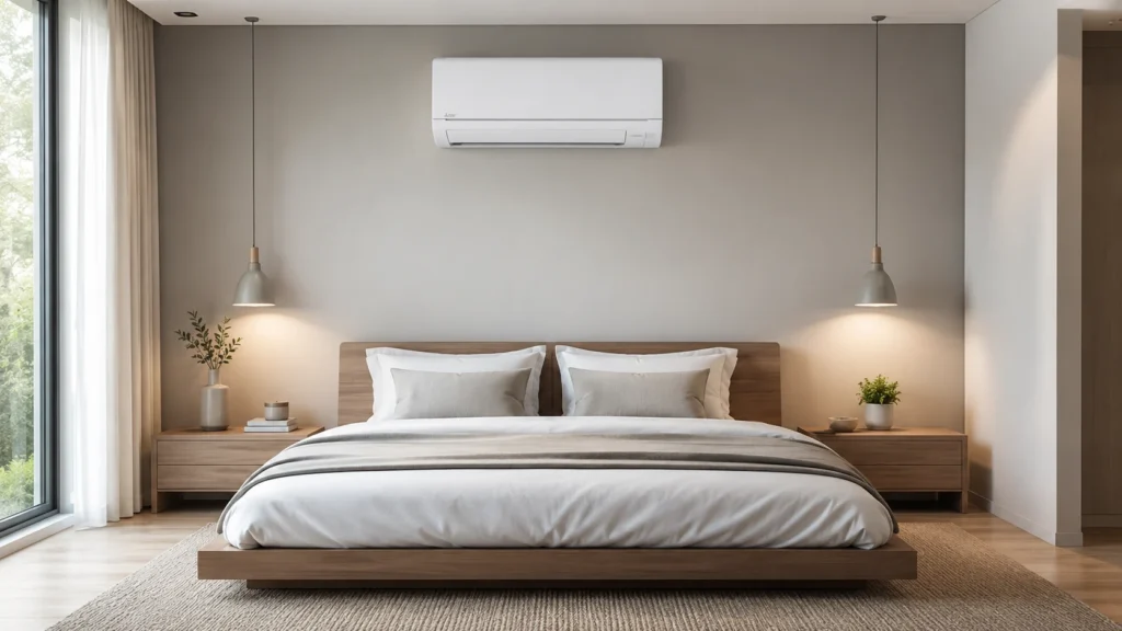Климатици Мицубиши мнения — вътрешно тяло Mitsubishi Electric в жилищна стая